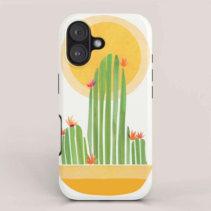 Golden Summer Cactus iPhone Case Gallery Image 1