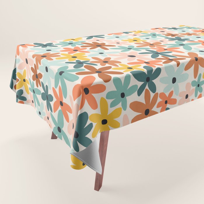 Joyful Flowers - earthy Tablecloth Gallery Image 1