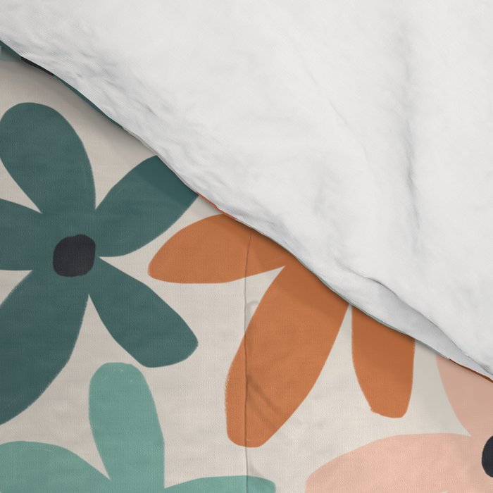 Joyful Flowers - earthy Comforter Gallery Image 4
