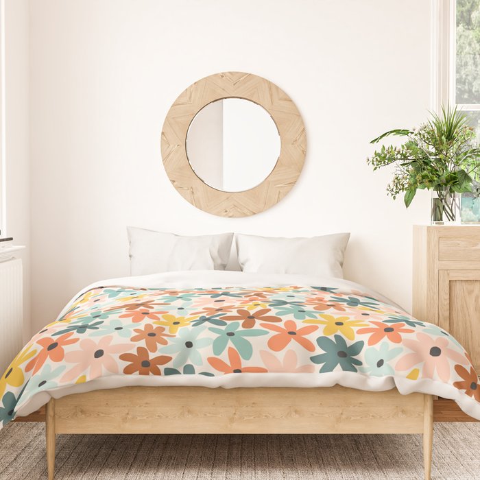 Joyful Flowers - earthy Duvet Cover Gallery Image 3