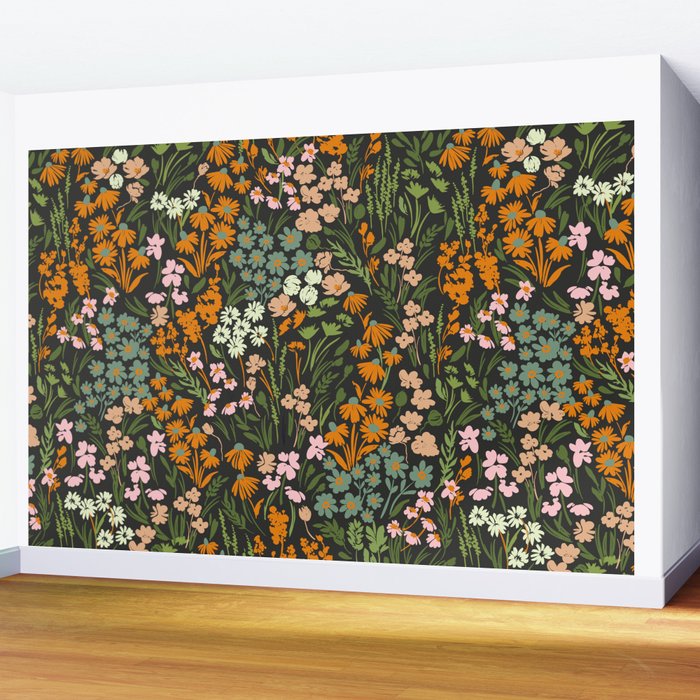 Night in the flowered meadow Wall Mural Gallery Image 2