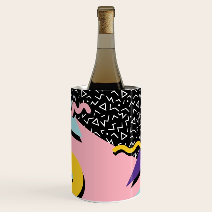 Memphis Pattern 23 - 80s Retro - Pastel Colors Wine Chiller Gallery Image 1