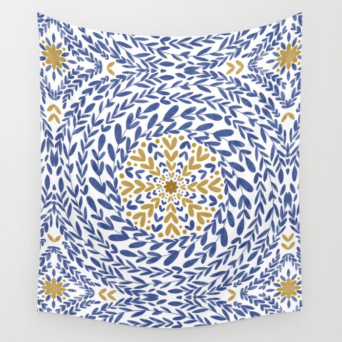 Intricate modern nature tile B Wall Tapestry Gallery Image 1