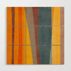 Orange Blue Yellow Beige Modern MCM Art Wood Wall Art Gallery Image 1
