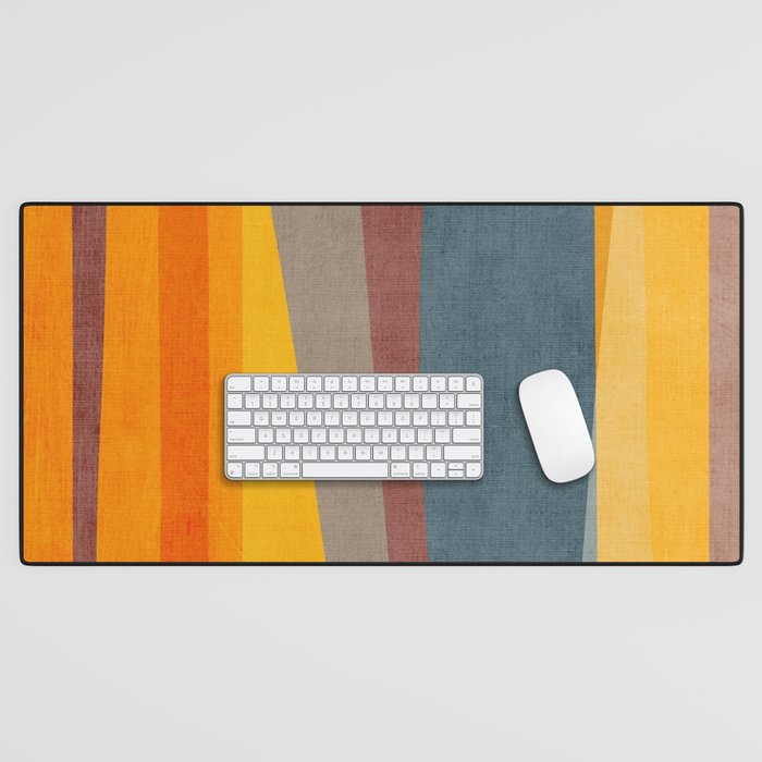 Orange Blue Yellow Beige Modern MCM Art Desk Mat Gallery Image 1