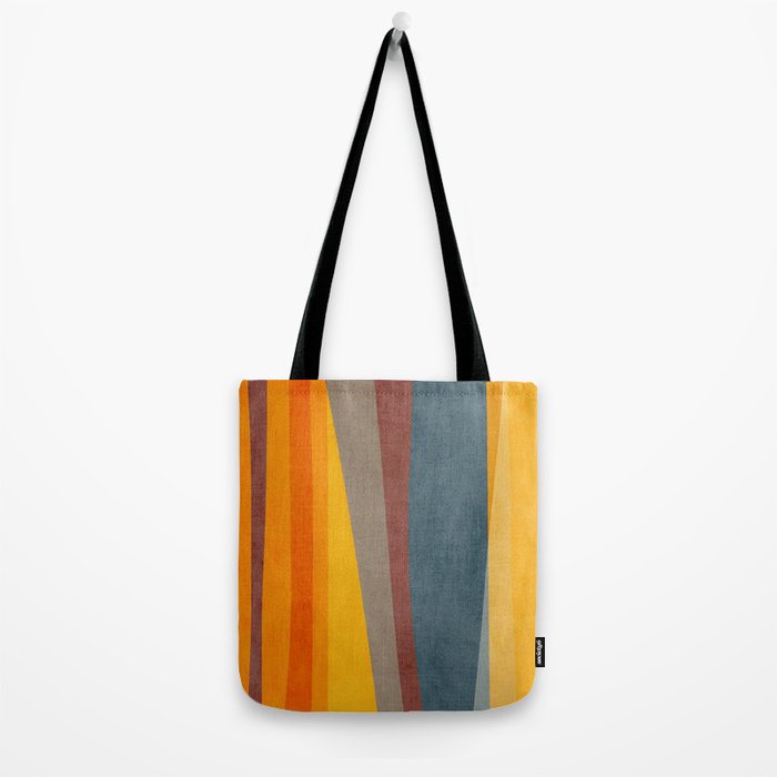 Orange Blue Yellow Beige Modern MCM Art Tote Bag Gallery Image 2