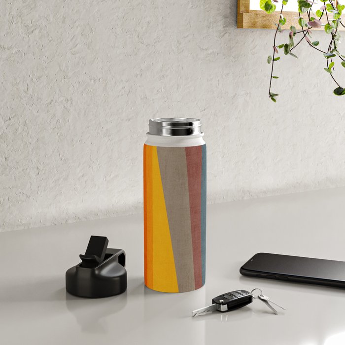 Orange Blue Yellow Beige Modern MCM Art Water Bottle Gallery Image 4