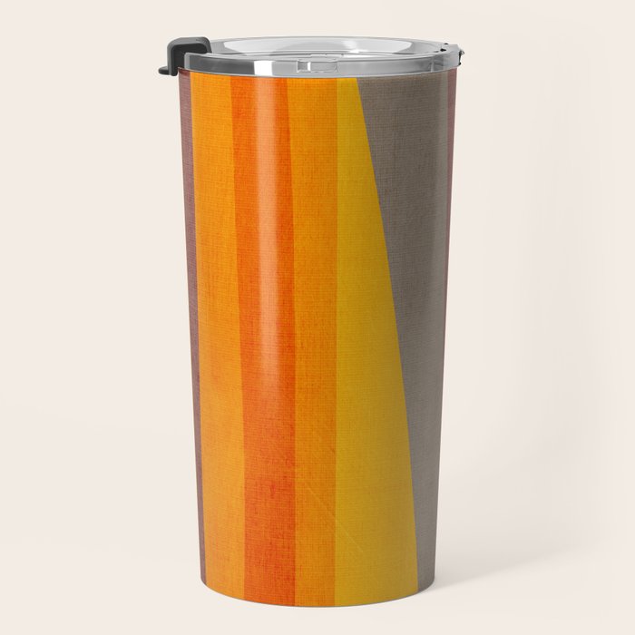 Orange Blue Yellow Beige Modern MCM Art Travel Mug Gallery Image 3