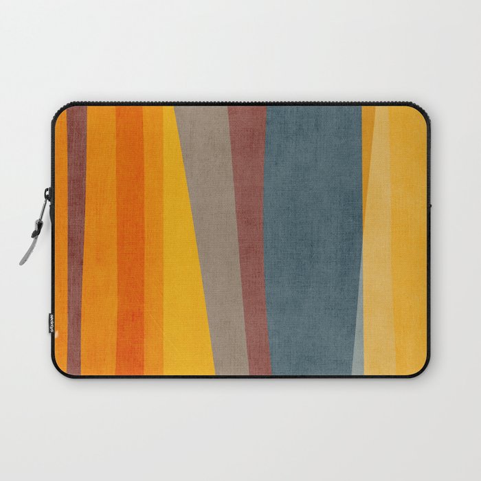 Orange Blue Yellow Beige Modern MCM Art Laptop Sleeve Gallery Image 1