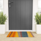 Orange Blue Yellow Beige Modern MCM Art Welcome Mat Gallery Image 3