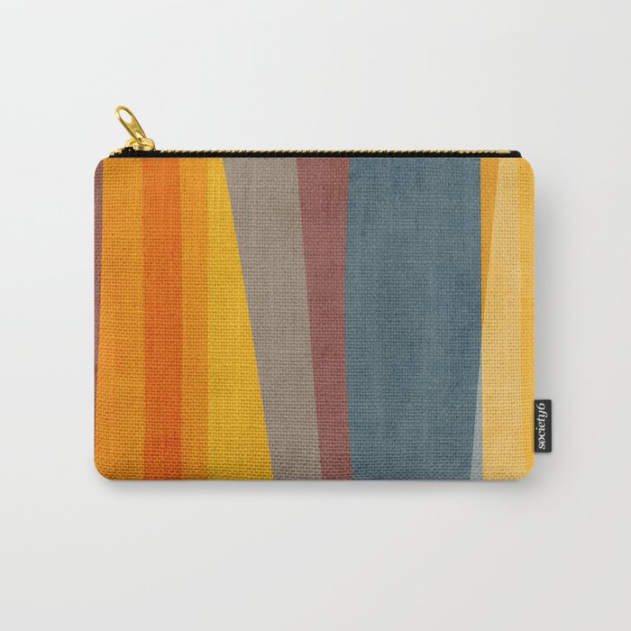 Orange Blue Yellow Beige Modern MCM Art Carry All Pouch Gallery Image 1