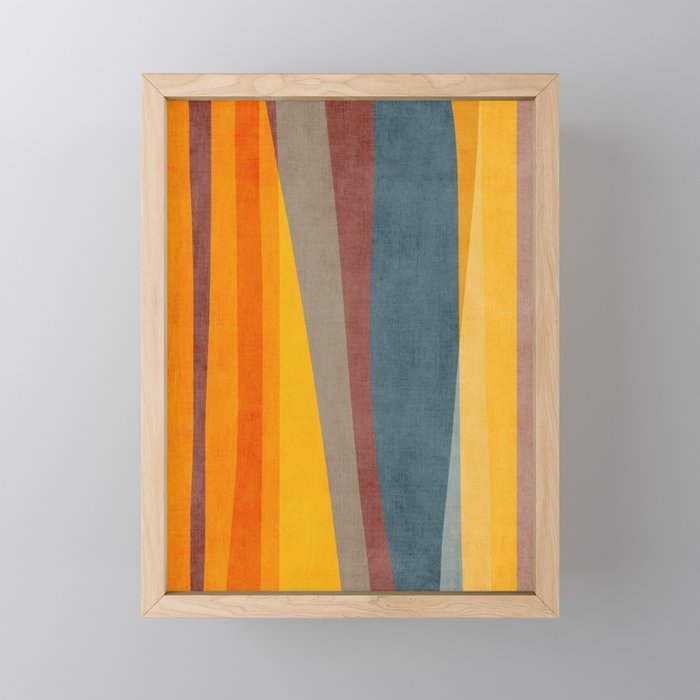 Orange Blue Yellow Beige Modern MCM Art Mini Art Print Gallery Image 1