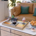 Orange Blue Yellow Beige Modern MCM Art Serving Tray Gallery Image 2