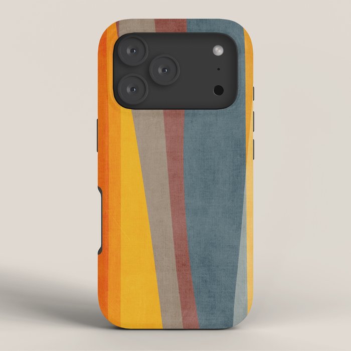 Orange Blue Yellow Beige Modern MCM Art iPhone Case Gallery Image 3