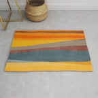 Orange Blue Yellow Beige Modern MCM Art Rug Gallery Image 1