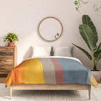 Orange Blue Yellow Beige Modern MCM Art Comforter Gallery Image 3