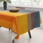 Orange Blue Yellow Beige Modern MCM Art Tablecloth Gallery Image 3