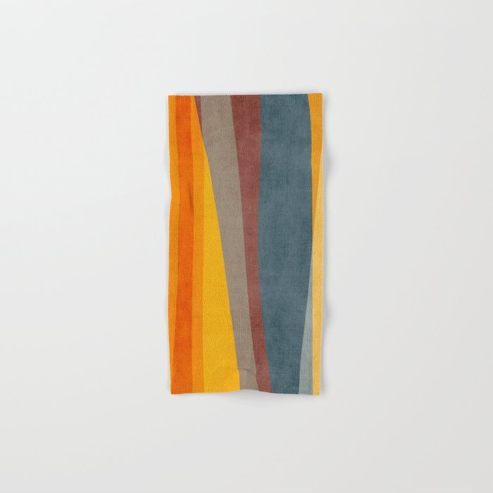 Orange Blue Yellow Beige Modern MCM Art Bath Towel Gallery Image 1