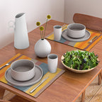 Orange Blue Yellow Beige Modern MCM Art Placemat Gallery Image 2