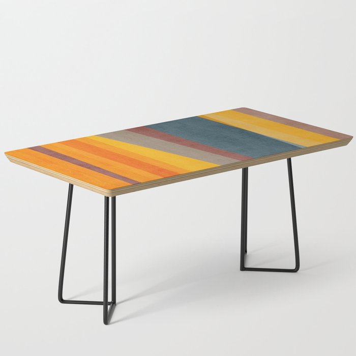 Orange Blue Yellow Beige Modern MCM Art Coffee Table Gallery Image 1