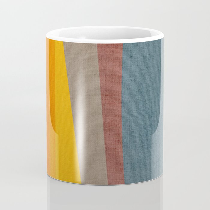 Orange Blue Yellow Beige Modern MCM Art Coffee Mug Gallery Image 4