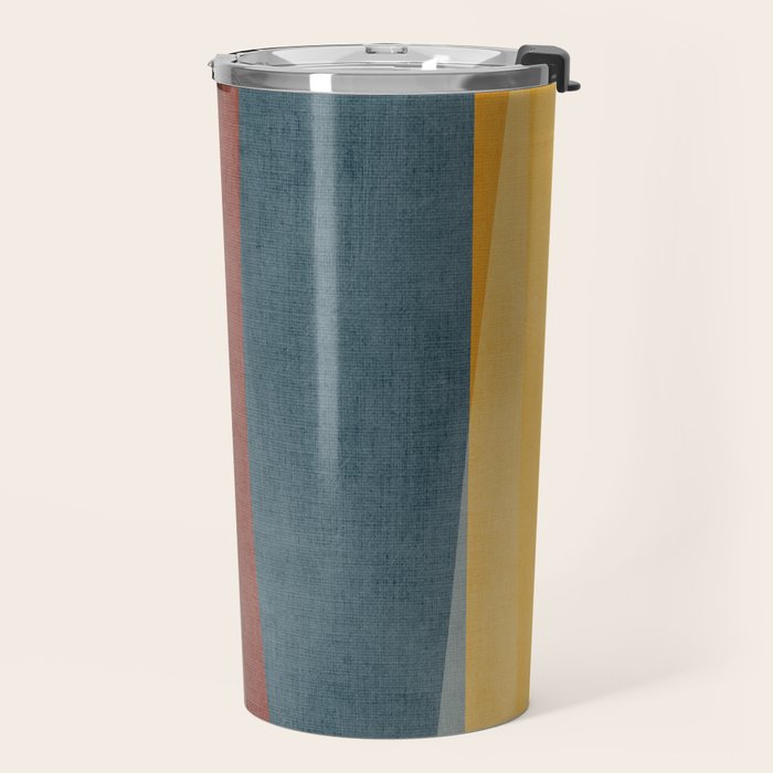 Orange Blue Yellow Beige Modern MCM Art Travel Mug Gallery Image 2