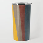 Orange Blue Yellow Beige Modern MCM Art Travel Mug Gallery Image 1