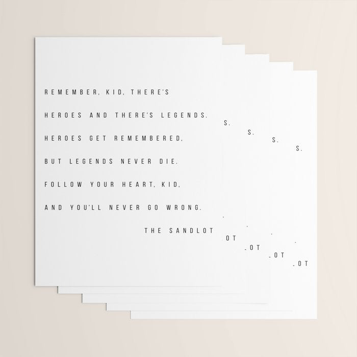 Remember, Kid, There's Heroes and There's Legends. Heroes Get Remembered... -The Sandlot Wrapping Paper Gallery Image 3