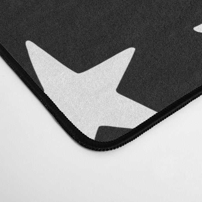 Star Pattern White On Black Desk Mat Gallery Image 4
