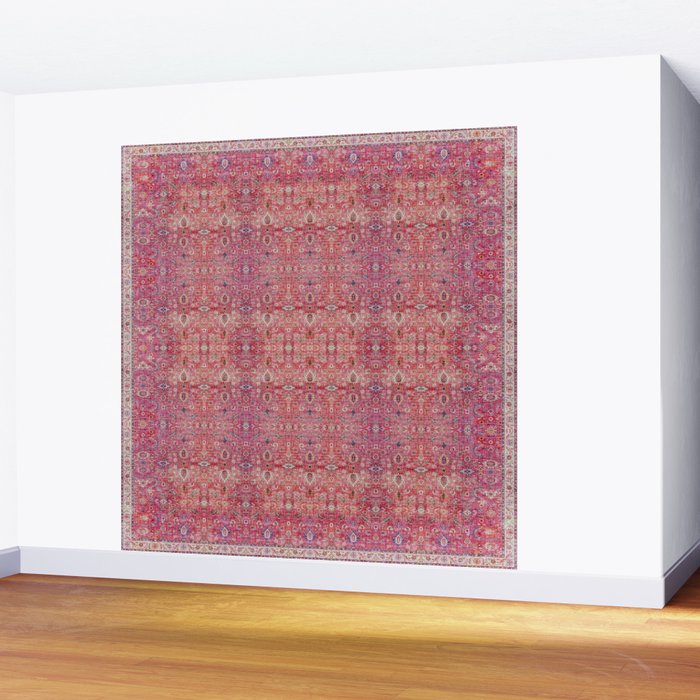 Pink Vintage Antique Oriental Traditional Moroccan Original Artwork Wall Mural Gallery Image 2