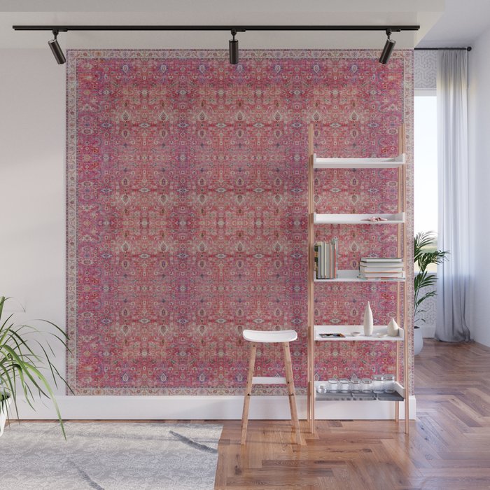 Pink Vintage Antique Oriental Traditional Moroccan Original Artwork Wall Mural Gallery Image 1