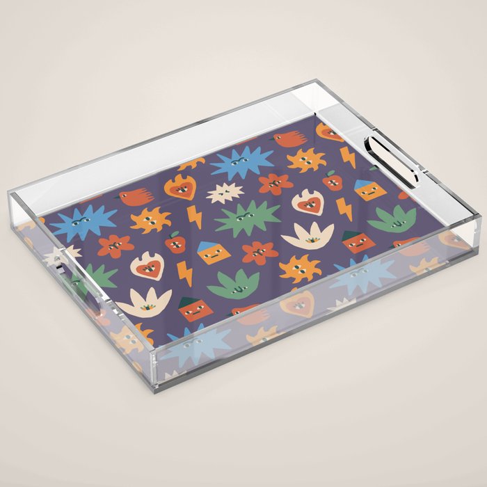 Funky faces Acrylic Tray Gallery Image 1