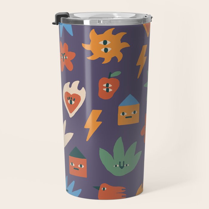 Funky faces Travel Mug Gallery Image 3