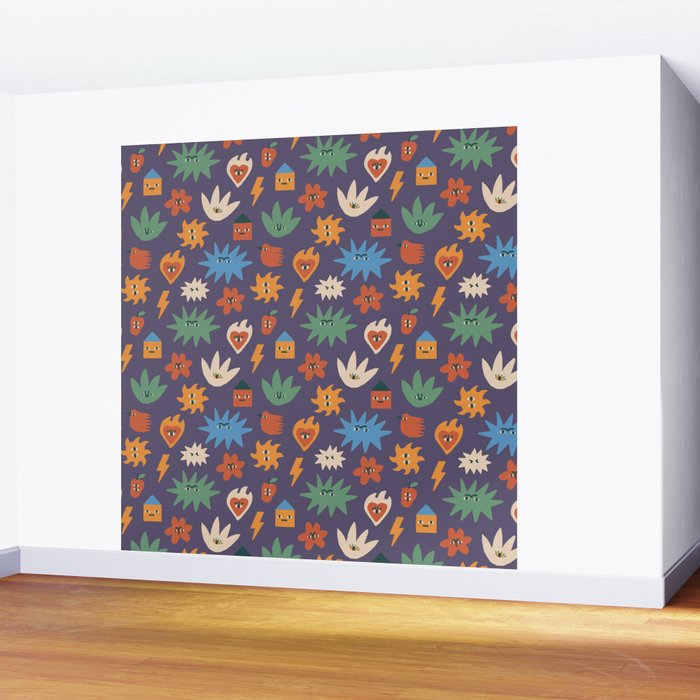 Funky faces Wall Mural Gallery Image 2