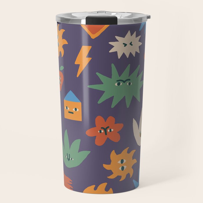 Funky faces Travel Mug Gallery Image 1