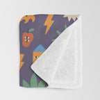 Funky faces Throw Blanket Gallery Image 3