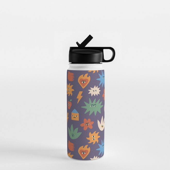 Funky faces Water Bottle Gallery Image 1