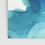 Emerald Sea Waves - Abstract Ombre Flowing Ink Poster Gallery Image 3