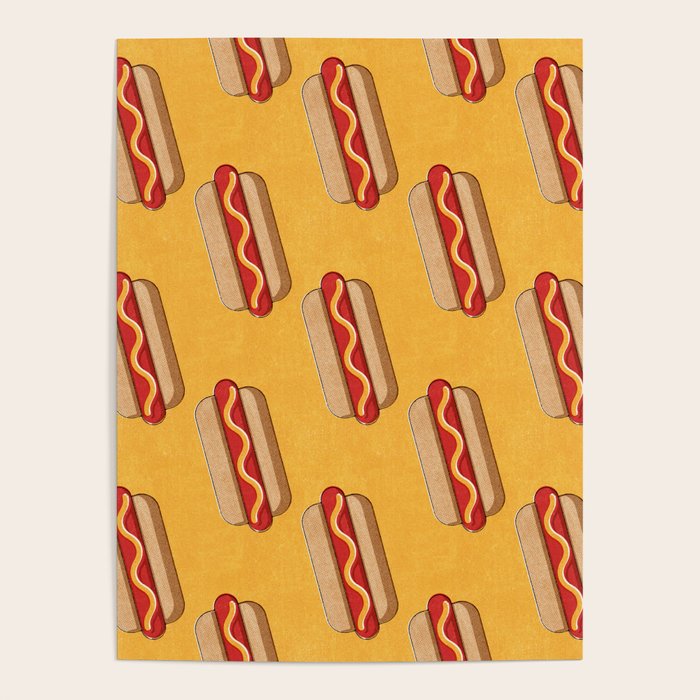 FAST FOOD / Hot Dog - pattern Poster Gallery Image 4