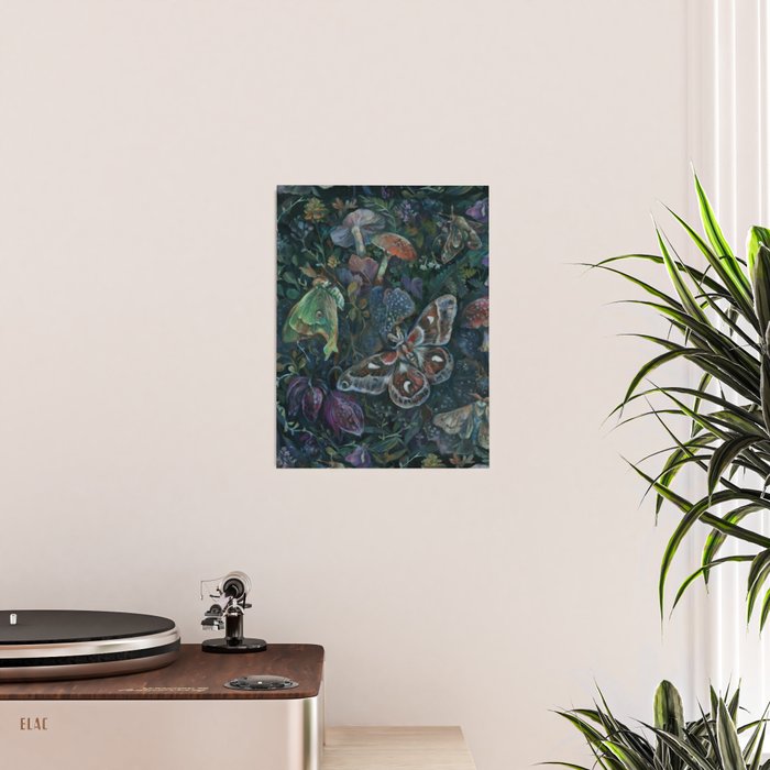 Atlas Moth  Mushroom Night Poster Gallery Image 2