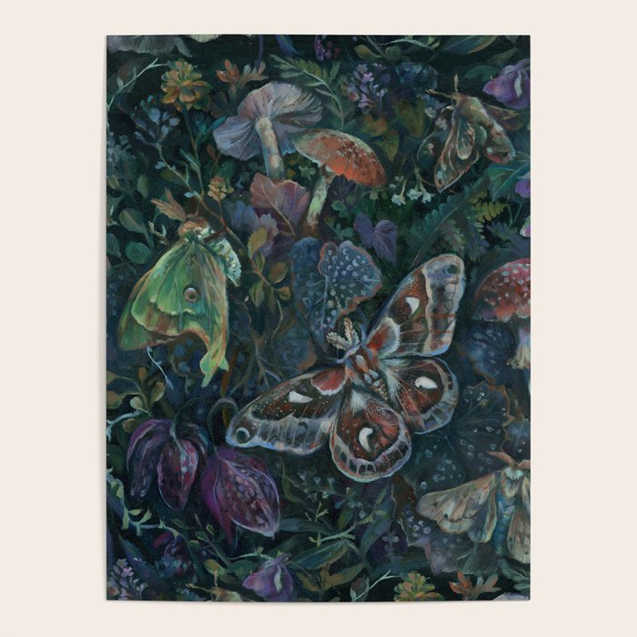 Atlas Moth  Mushroom Night Poster Gallery Image 4