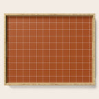 Windowpane Check Grid (white/burnt orange) Serving Tray Gallery Image 1
