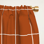 Windowpane Check Grid (white/burnt orange) Window Curtain Gallery Image 2