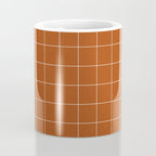 Windowpane Check Grid (white/burnt orange) Coffee Mug Gallery Image 4