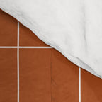 Windowpane Check Grid (white/burnt orange) Comforter Gallery Image 4