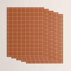 Windowpane Check Grid (white/burnt orange) Wrapping Paper Gallery Image 3