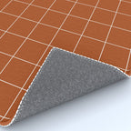 Windowpane Check Grid (white/burnt orange) Rug Gallery Image 4