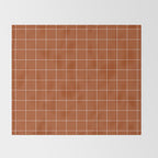 Windowpane Check Grid (white/burnt orange) Throw Blanket Gallery Image 2