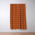 Windowpane Check Grid (white/burnt orange) Window Curtain Gallery Image 3