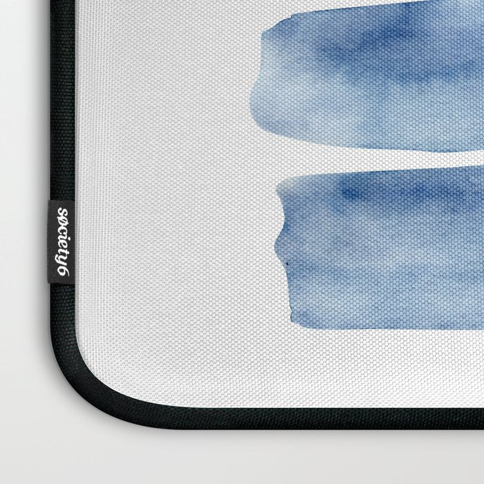 Blue Lines | Watercolor Painting Laptop Sleeve Gallery Image 3